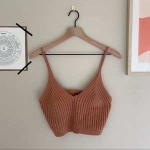 Free People Knitted Cropped Tank - Burnt Orange